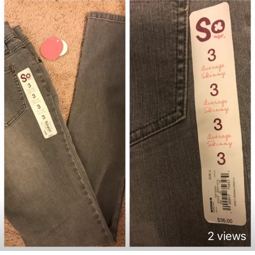 Black/gray silver jeans